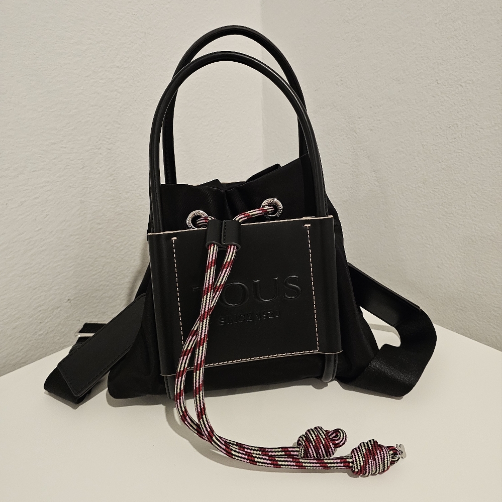 Tous black empire soft bucket bag
